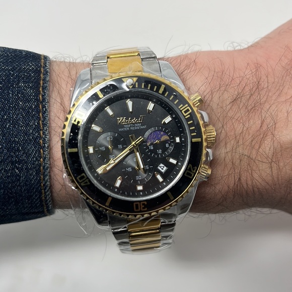 Mens watch stainless steel gold black silver - Picture 2 of 4